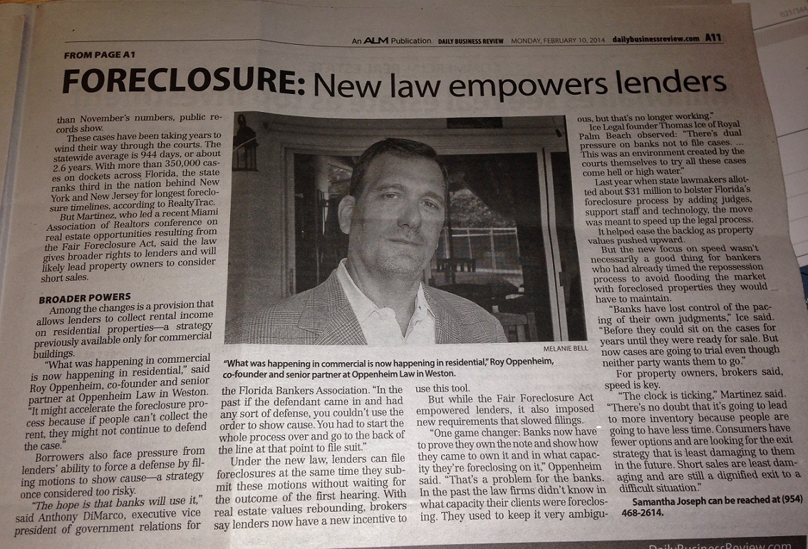 Game changing foreclosure law